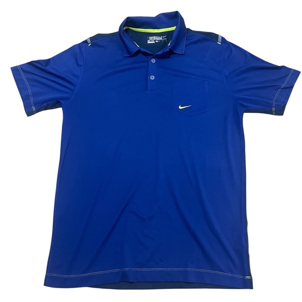 Nike Golf Tour Performance Dri-Fit Polo Shirt Blue Men's Size Medium EUC Pocket